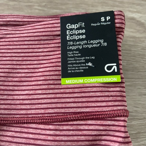 Gapfit eclipse pink stripe highrise 7/8 length leggings - Picture 2 of 8